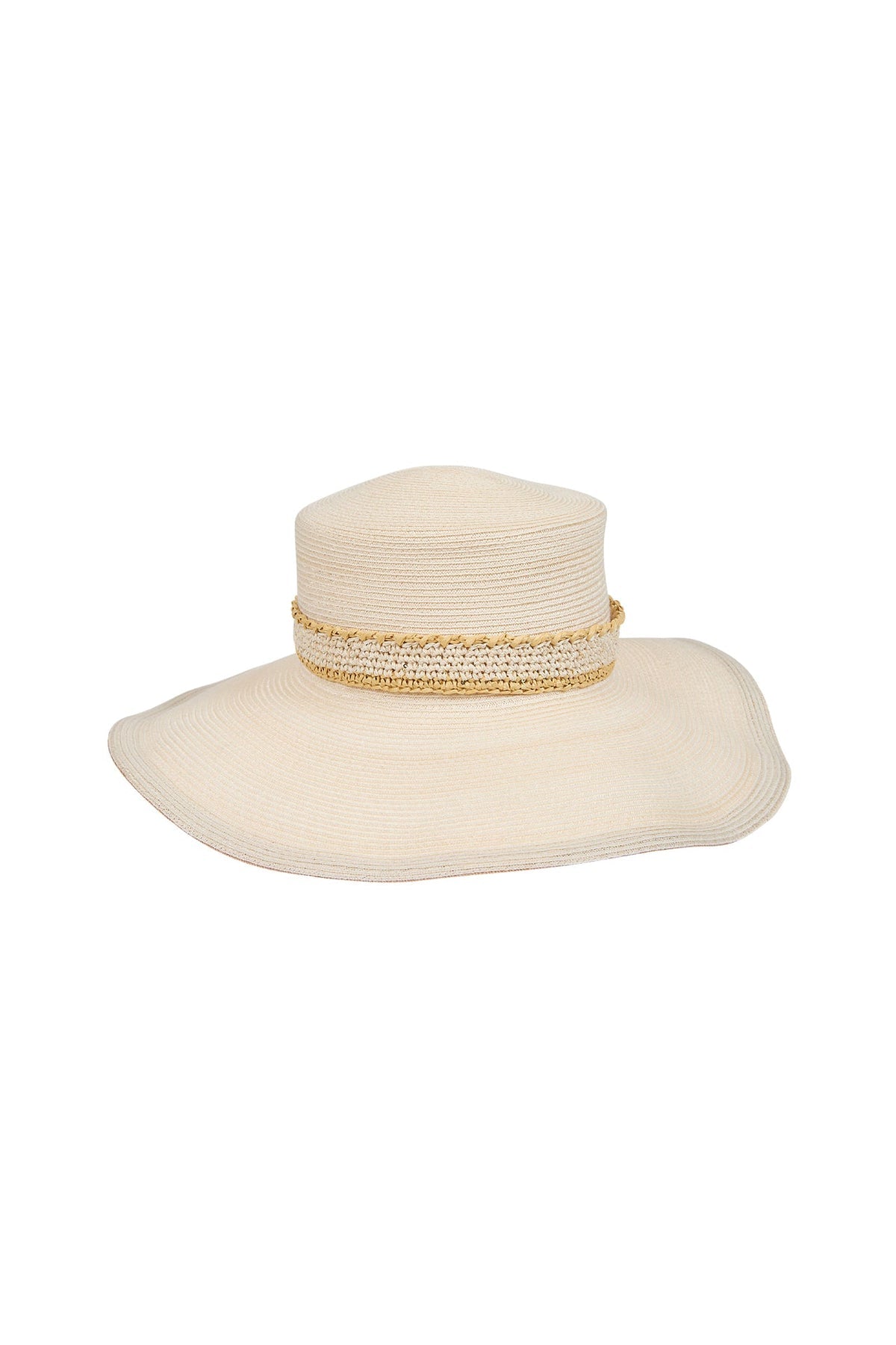 WOMEN'S WIDE-BRIM HEMP HAT WITH SEQUIN DETAIL IVORY | ELEVENTY