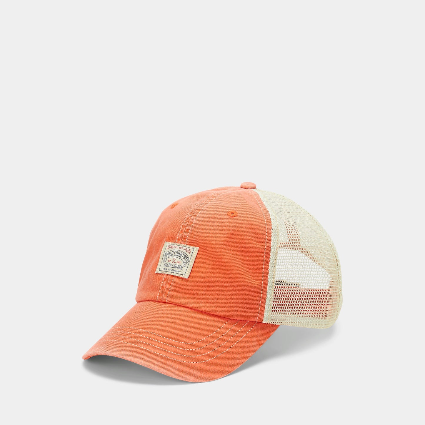 Our iconic Polo Country label accents this twill trucker cap, which features mesh panels and a buckled leather back strap.