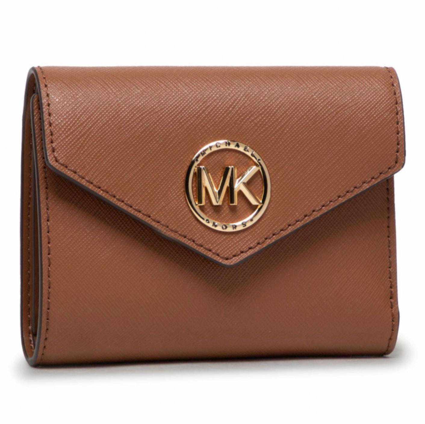 Carmen Medium Leather Tri-Fold Wallet Luggage