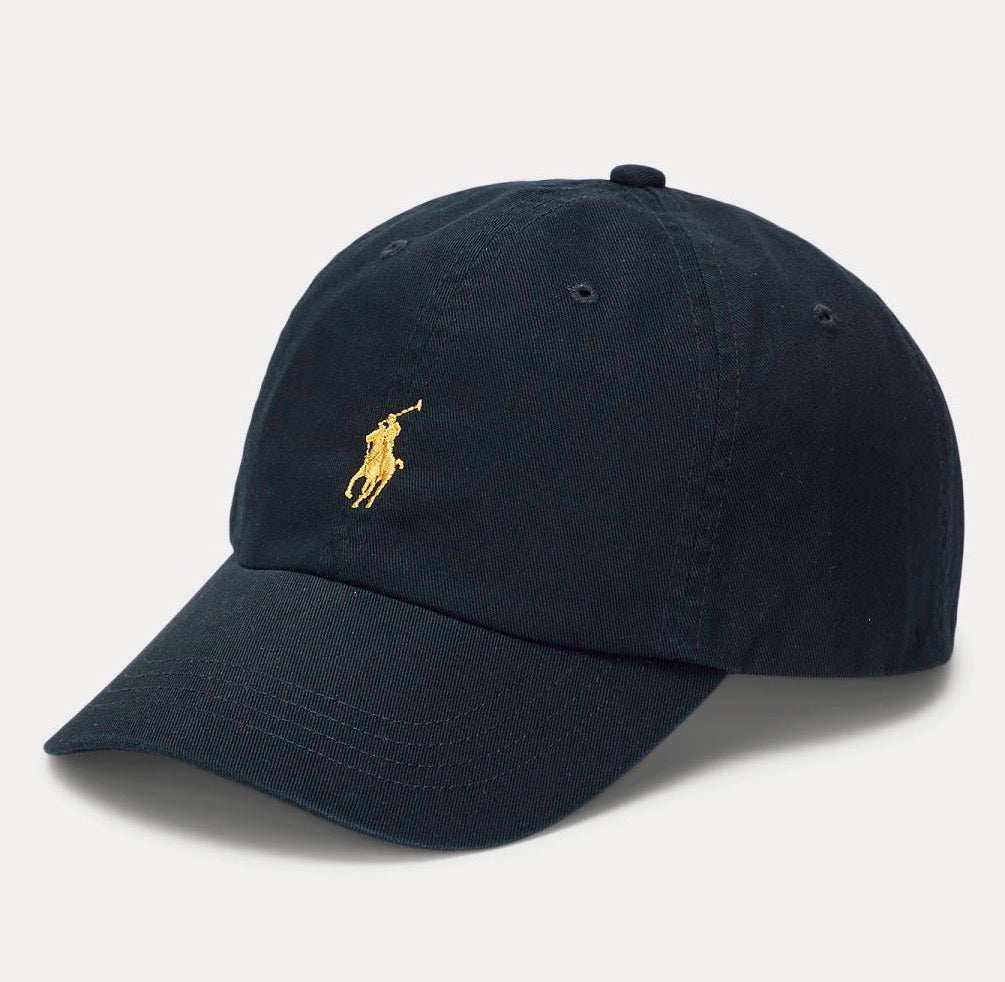 Cls Sprt Cap Cap Hat Polo Black W/Gold Pp