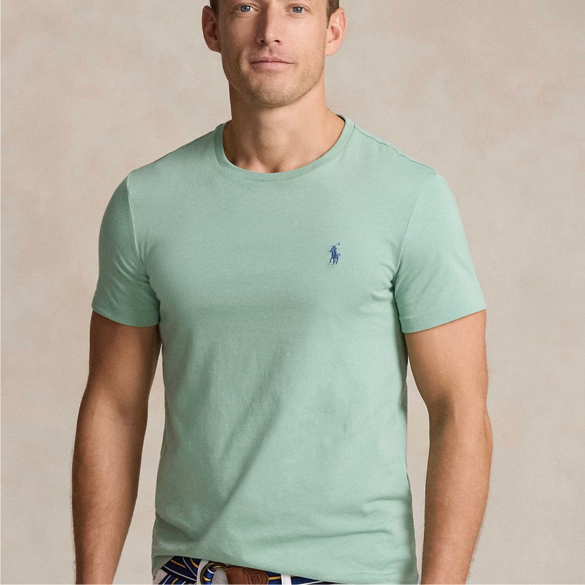 In soft jersey, our take on the crewneck T-shirt is specially washed to give it the look and feel of that perfect vintage find but with a slimmer silhouette.
