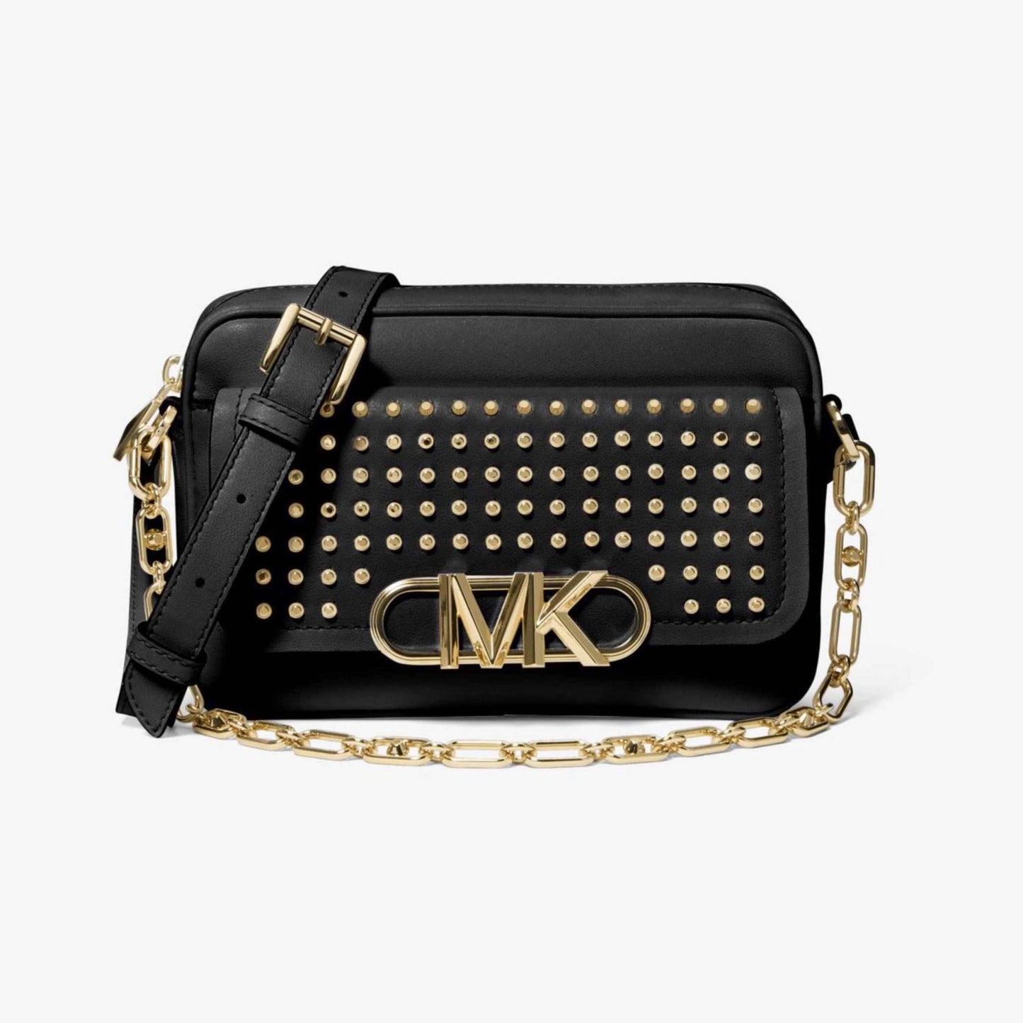 Parker Medium Studded Leather Black
