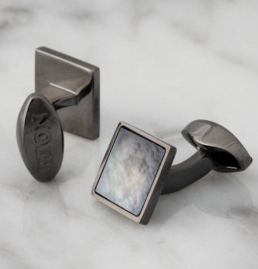 Boutons de manchette en nacre Dark Grey
