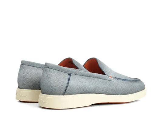 Mocassins à coutures contrastantes Bleu Clair