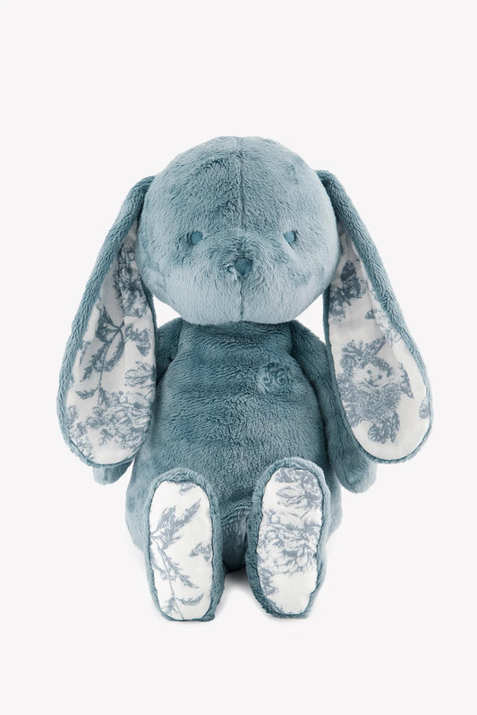 AUGUSTIN LE LAPIN Imprimé inspiration Toile de Jouy bleu 25 cm