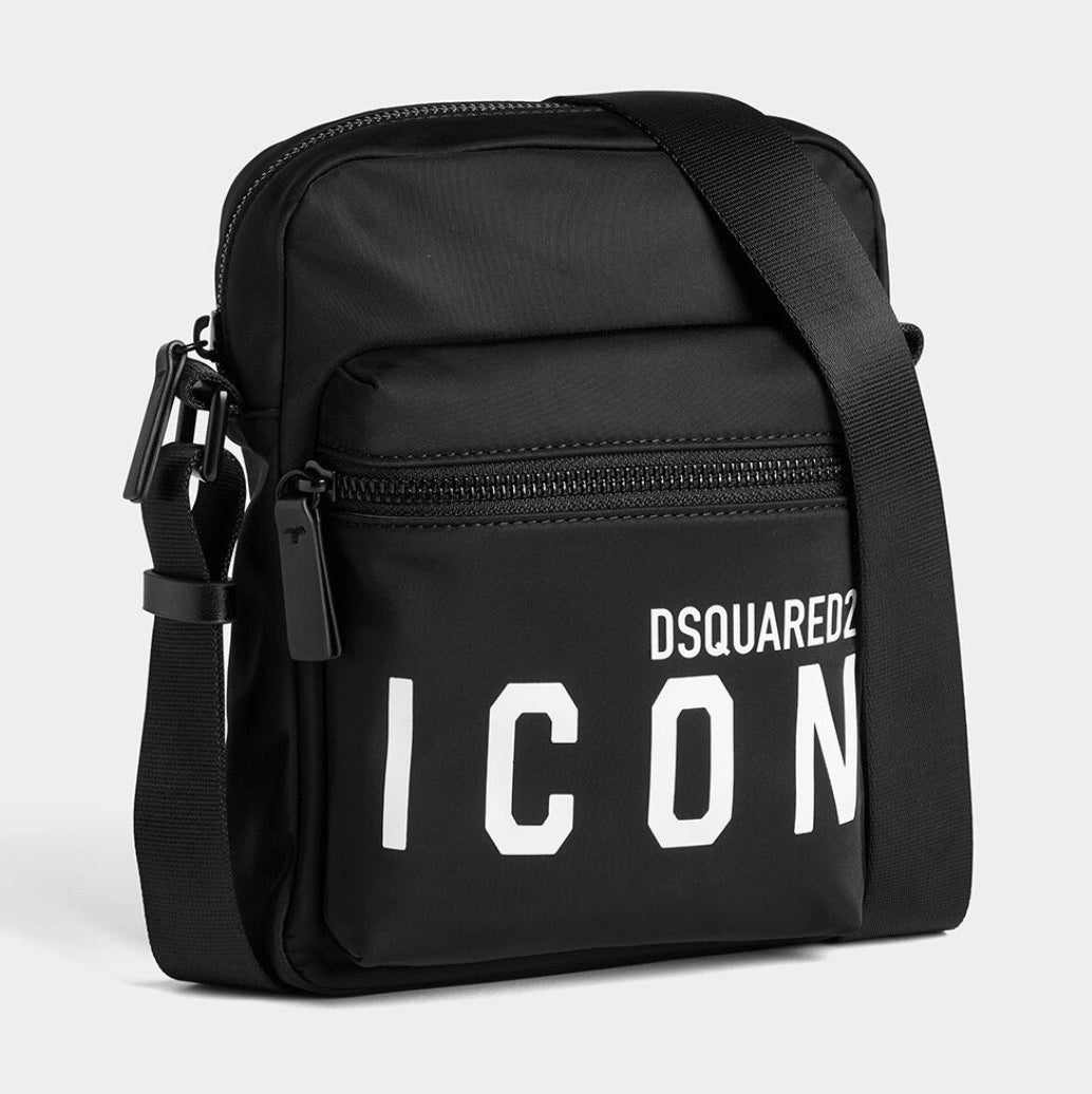 Up your accessory game with the Be Icon Crossbody. This compact bag features a “DSQUARED2 ICON” logo on a contrasting block-colour background for a subtle yet impactful vibe. Plus, the abundance of pockets means all your essentials are safe while you’re out and about.
