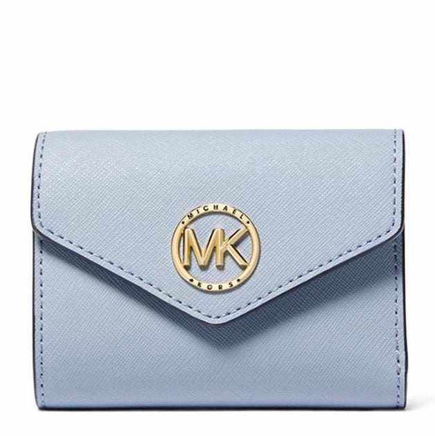Carmen M Leather Tri-Fold Wallet Pale Blue