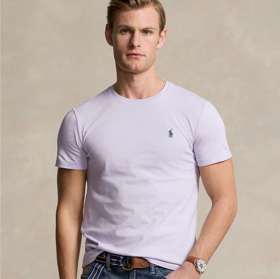 Crewneck. Short sleeves. Signature embroidered Pony at the left chest. 100% cotton.
