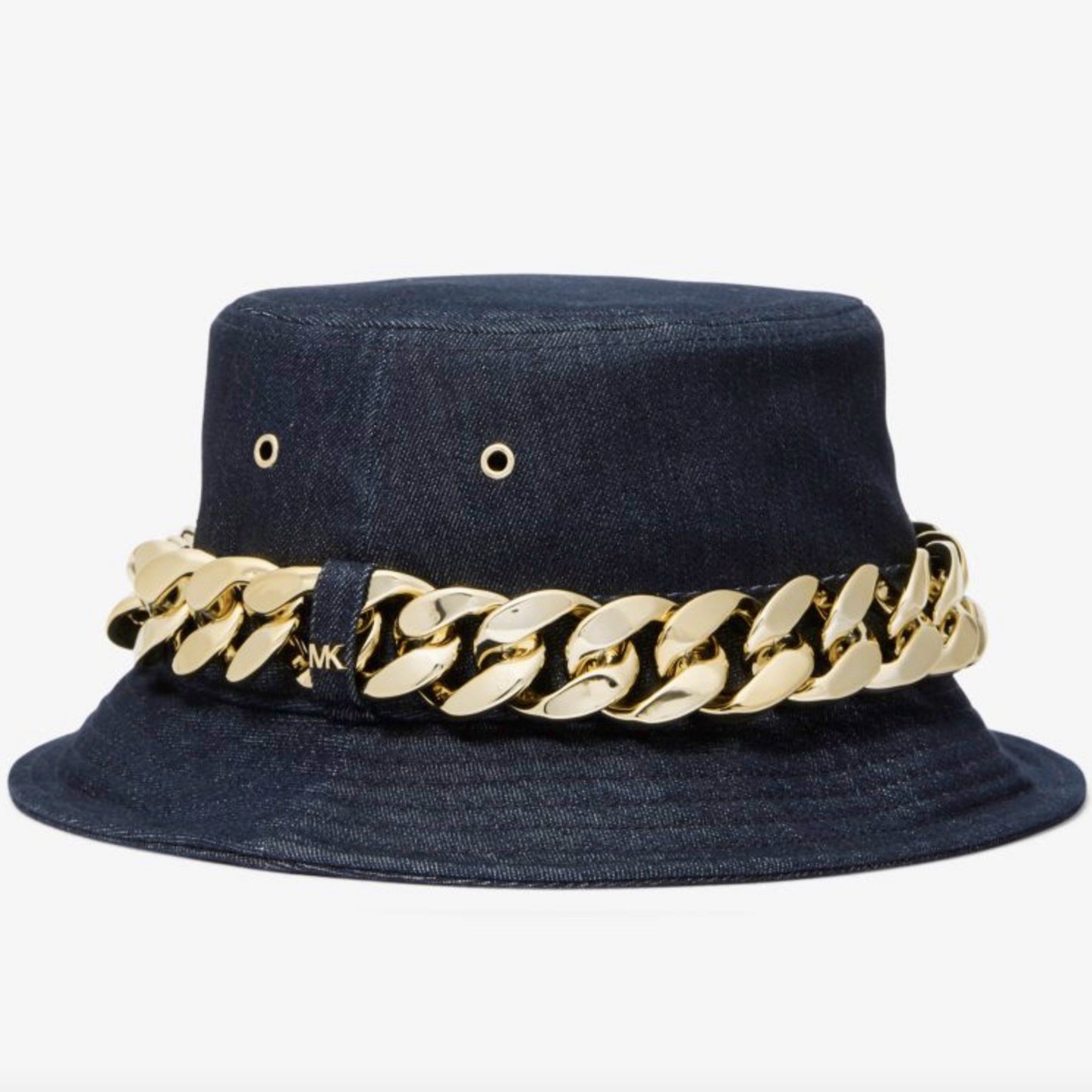 This bucket hat will make any outfit look effortlessly cool. Complete with a polished chain link and logo accent, it’s one of the season’s must-have accessories. Wear it to make a stylish statement—whether with a weekend ensemble or to catch some shade on a sunny day. 