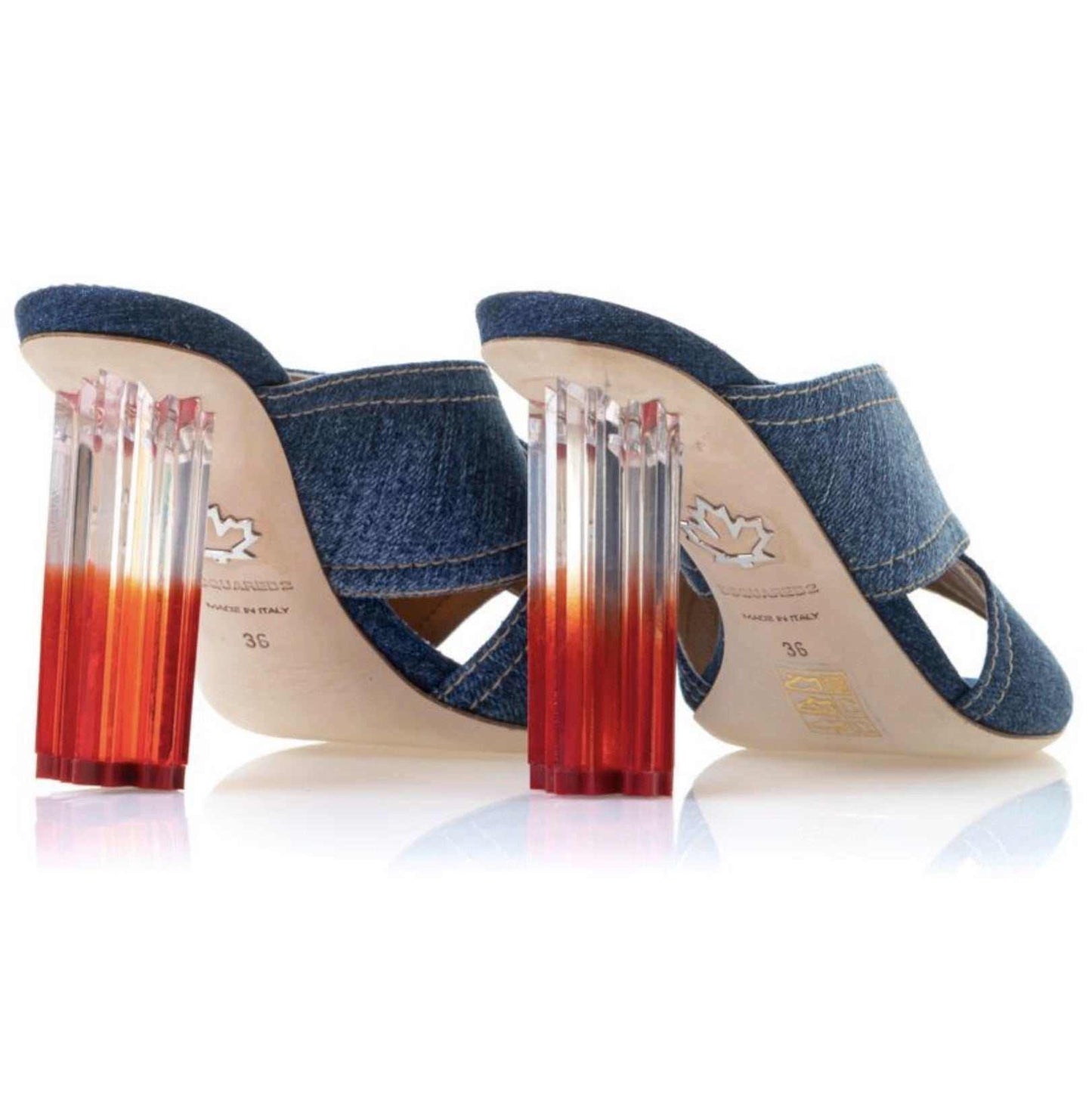Heeled Sandals Denim Blu