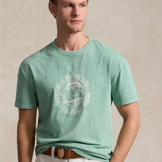 This garment-dyed T-shirt features our signature embroidered Pony and a fishing-inspired graphic.