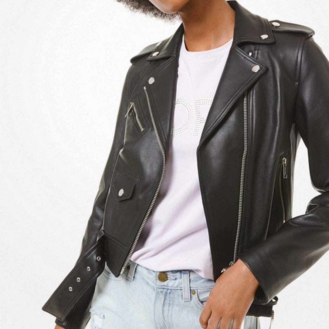 Leather Moto Jacket Black