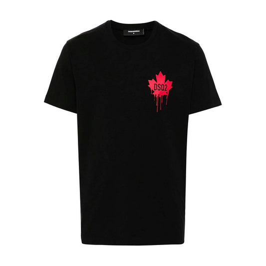 The maple leaf is the iconic symbol of Canada that Dean and Dan have reinterpreted to celebrate their origins. Here it is printed on a loose-fitting cotton jersey T-shirt.
