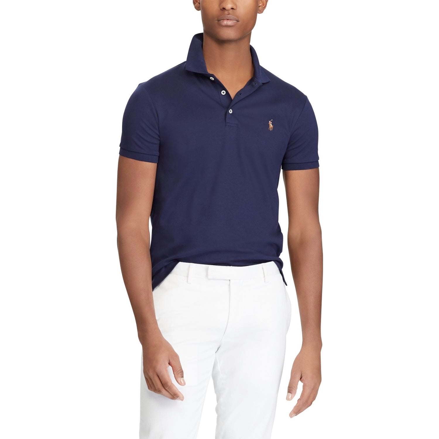 An American style standard since 1972, the Polo shirt has been imitated but never matched. Over the decades, Ralph Lauren has reimagined his signature style in a wide array of colors and fits, yet all retain the quality and attention to detail of the iconic original. This slim version is made from luxe cotton interlock with an ultrasoft finish.