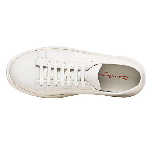 White Tumbled Leather Sneaker