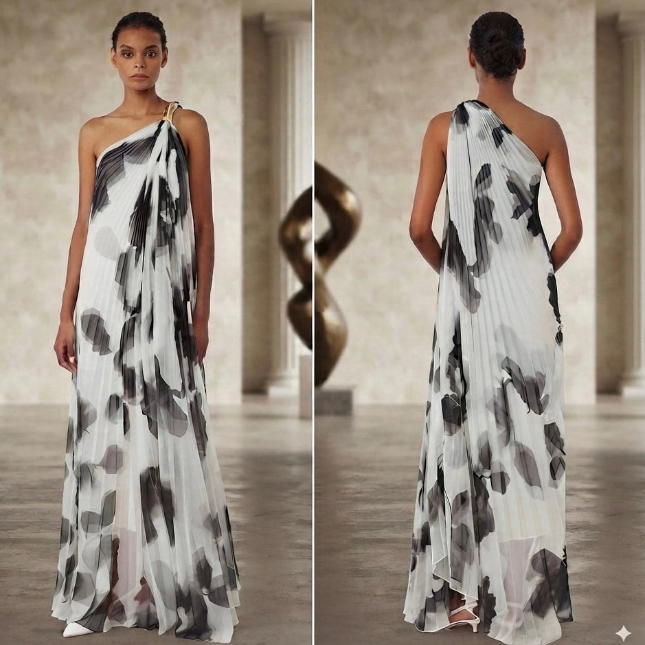https://www.ausoni.swiss/products/one-shoulder-kleid-aus-bedrucktem-chiffon-weiss